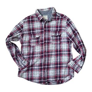 PD & C Plaid Flannel Shirt 100% Cotton Men's Size XL Made in India